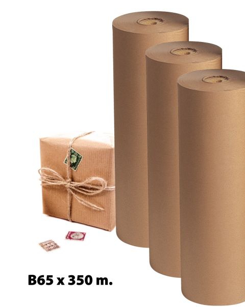 Brun kraftpapir 350 mtr. x B 65 cm.