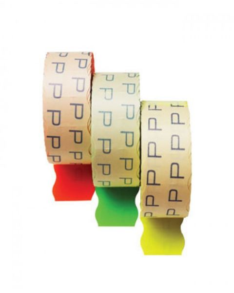 Eske m/ prisetiketter 1 linie - neonfarver - 12 rl. ( 3 x 4 rl. a 1.500 stk.)