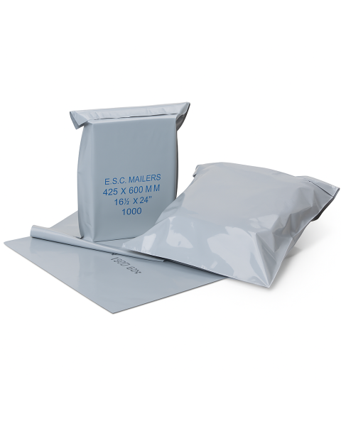 Forsendelsesposer m/ tape, grå - postordrepose. Velg størrelse