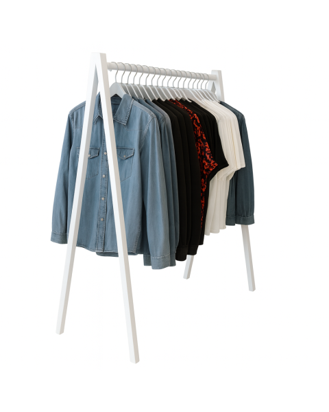 Hengerstativ, v-formet, hvit, B100 x D50 x H142 cm