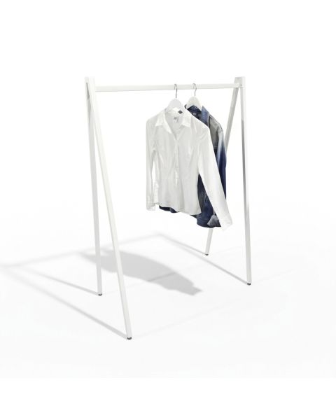 Hengerstativ, v-formet, hvit, B100 x D50 x H142 cm