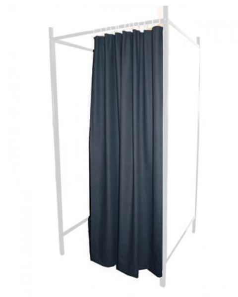 3-sidet prøverom. Sett med hvit stel og forheng. ( B 100 x D 100 x H 210 cm.) - Velg farge på forheng