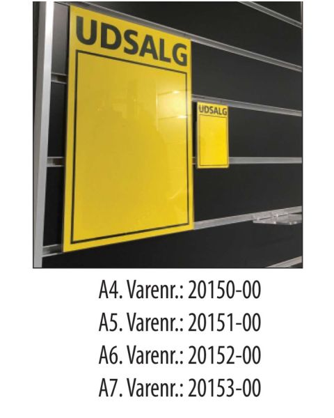 Skilt holder t/ rillepanel - akryl. Velg størrelse og antal