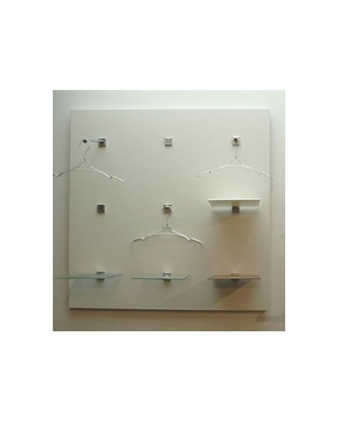 Veggplate, hvit 120 x 120 cm., t/ Super-plugs
