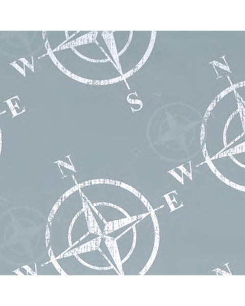 Gavepapir B 57 cm, Maritim, hvit kraftpapir. 175 mtr.