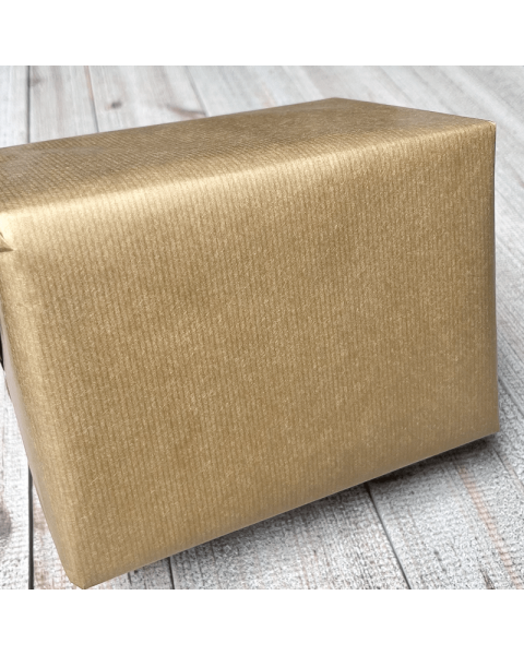 Gavepapir B 38 cm. Guld, matt, kraftpapir. 200 mtr.