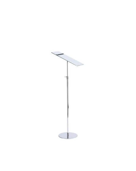 Skrå skodisplay, krom. Høydejusterbar H 50-85 cm.