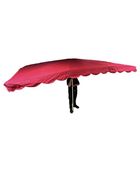 Markedsparasol. Rød. 3,5x2,4 mtr. H 240 cm.