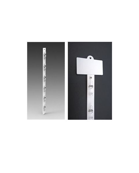Display strips, med 12 kroke, inkl. holder, hvit, L41,5 cm
