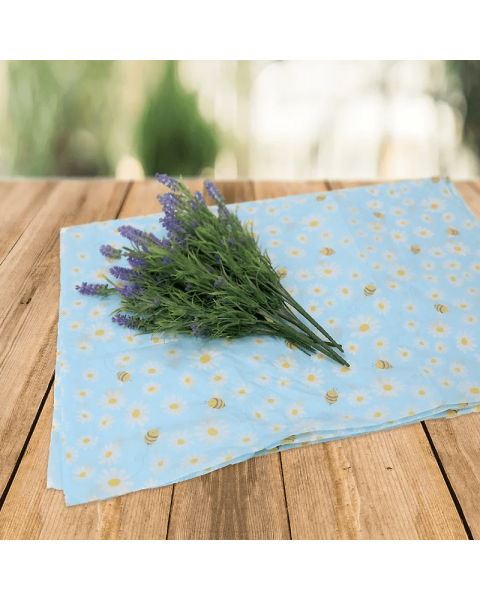 Silkepapir - 100 ark - m/ bier og blomster
