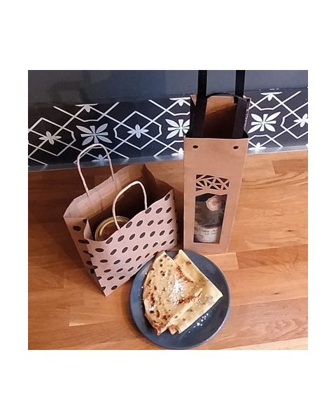 Papirpose - Prikker - H 25 cm. - 50 stk.  Kraftpapir