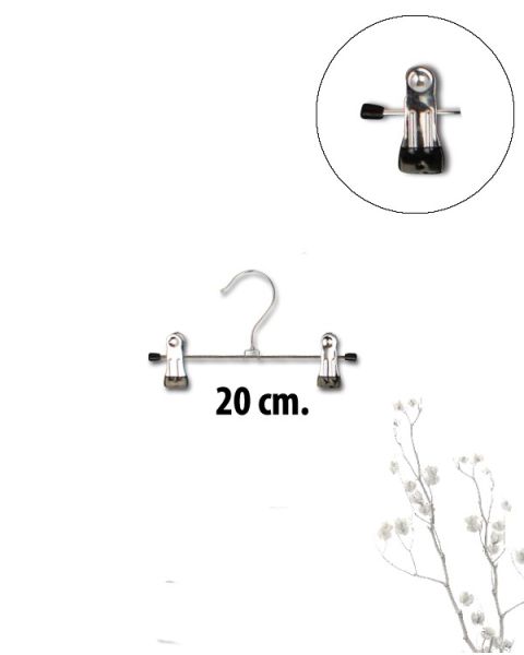 Metall klypehenger (B 20 cm.) - 100 stk. Sort
