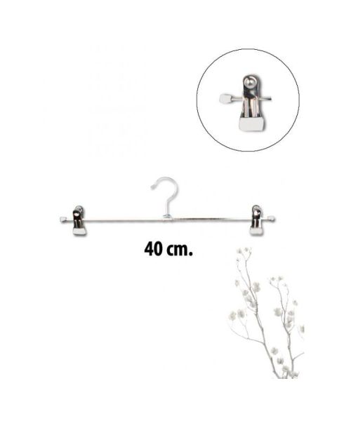 Metall klypehenger (B 40 cm) - 100 stk. Hvit *TILBUDSVARE*