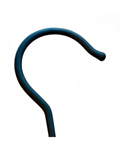 Vesterhavs Buksehenger, gummicoated. Mat sort tre 35 cm med sorte plast klemmer