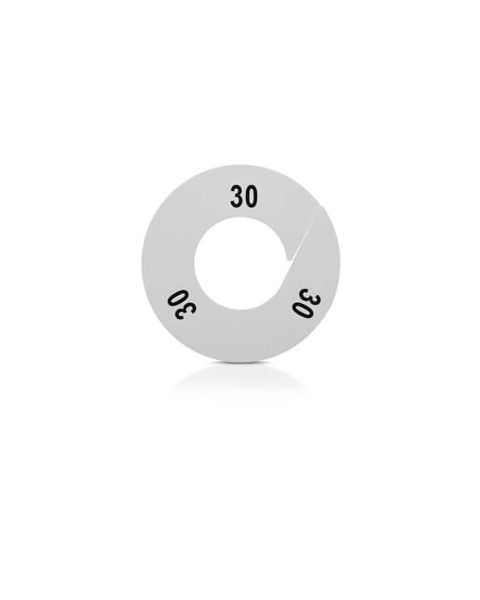 Konfektsjonsnumre, runde hvit. 10 ens pr. poser. Velg størrelse