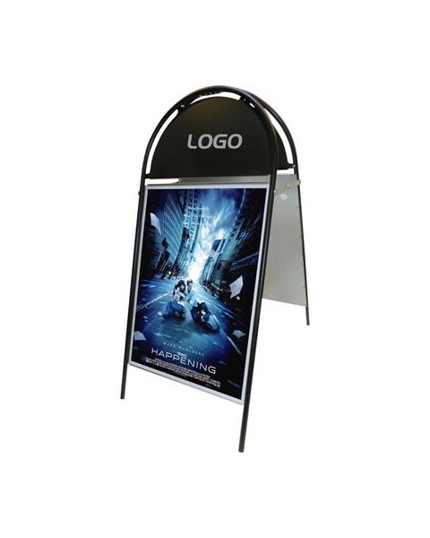 Sandwich skilt m/ logoplate. Sort. 50 x 70 skilt.