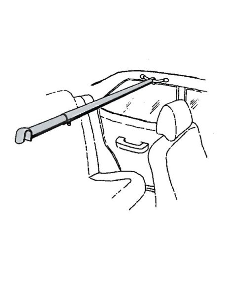 Konfeksjonsstang t/ bil, krom. L 70-130 cm