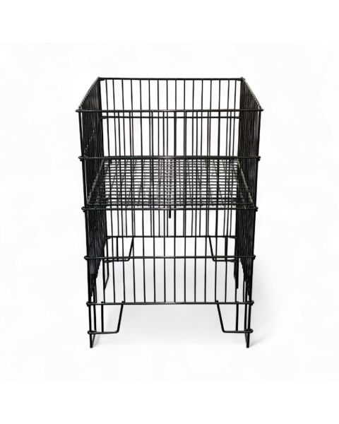 Salgskurv, sort, 50 x 50 x H75 cm. Afskalning i bevægelige dele kan forekomme. 