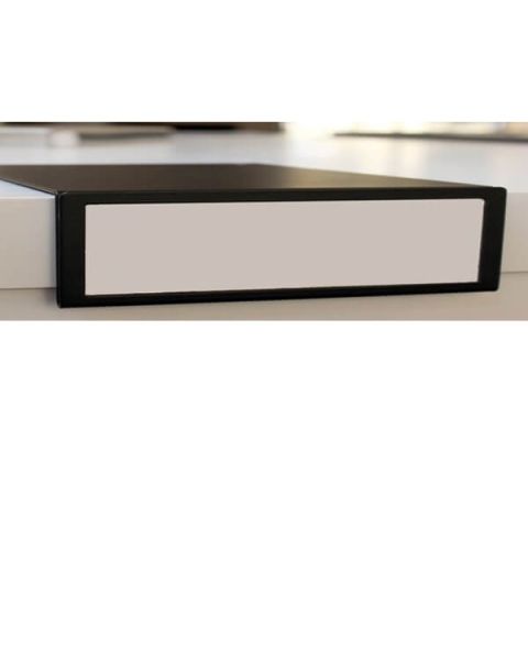 Skilteholder i metall, sort. 20 x H 5 - hylleforkant