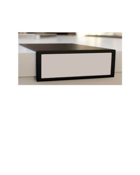 Skilteholder i metall, sort. 10 x H 5 - hylleforkant