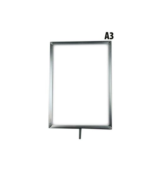 Skiltramme, A3, metall, krom