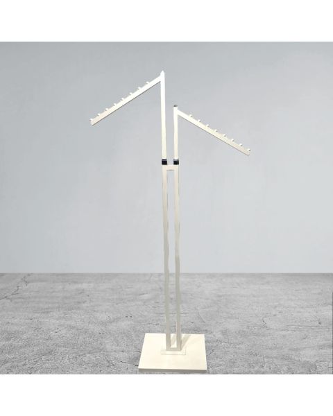 Joystativ, 2 skrå arme i hvide, hvidt stativ, 80 x 39 cm, H125-195 cm