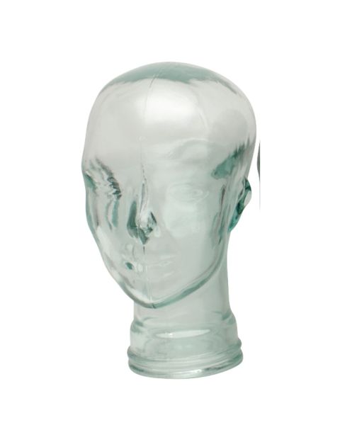 Glasshoved, uni-sex, klar glass, Ø58 x H30 cm