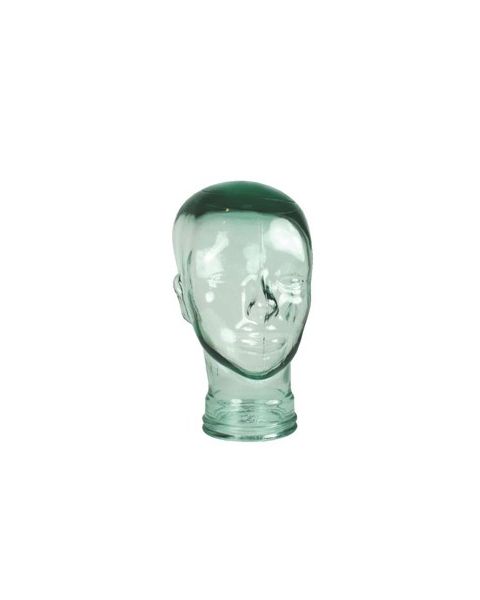 Glasshoved, uni-sex, klar glass, Ø58 x H30 cm