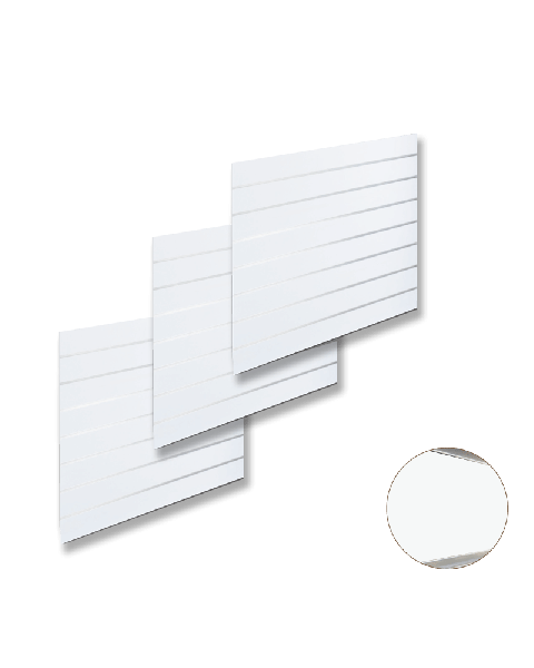 Rillepanel - 120 x 240 cm. - hvit - 10 cm. ( 3 stk. 120 x 80 ) - Supersett, let tekstur