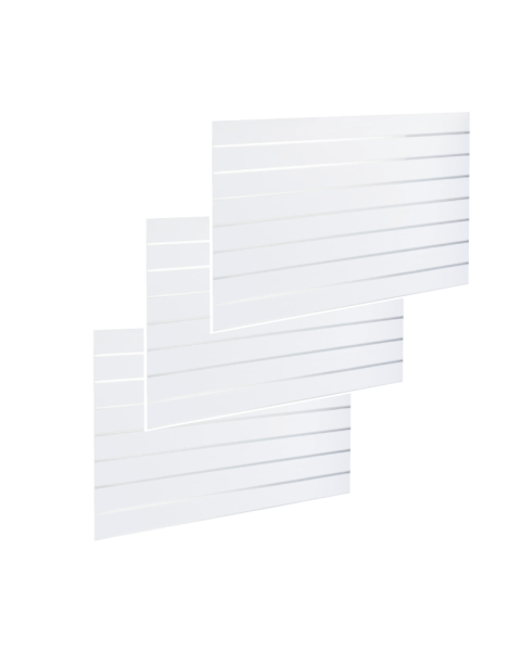Rillepanel - 120 x 240 cm. - hvit - 10 cm. ( 3 stk. 120 x 80 ) - Supersett, let tekstur