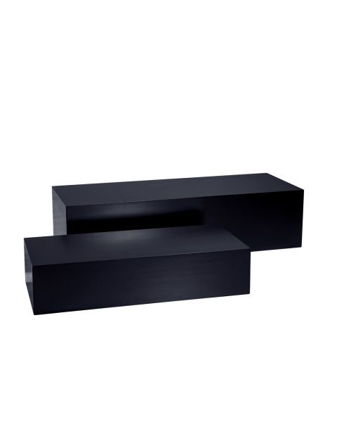 Podie - 2 stk. Sort. 100 x 45 x H30, 75 x 40 x H20. Leveres samlet