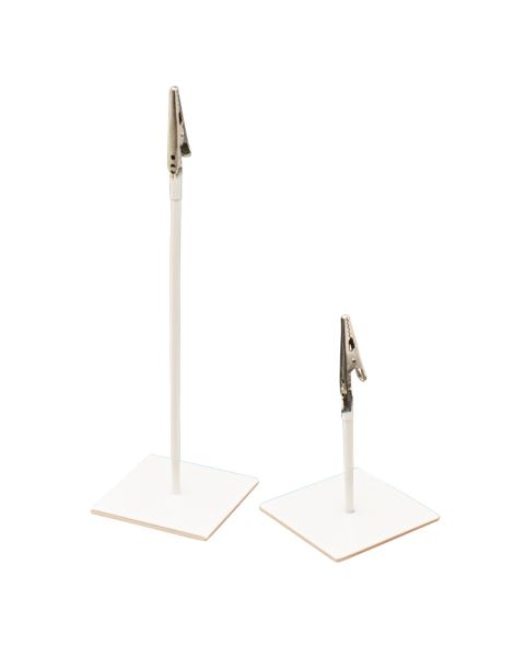 Skilteholder m/ krokodillenæb - H 10 cm. - Hvit