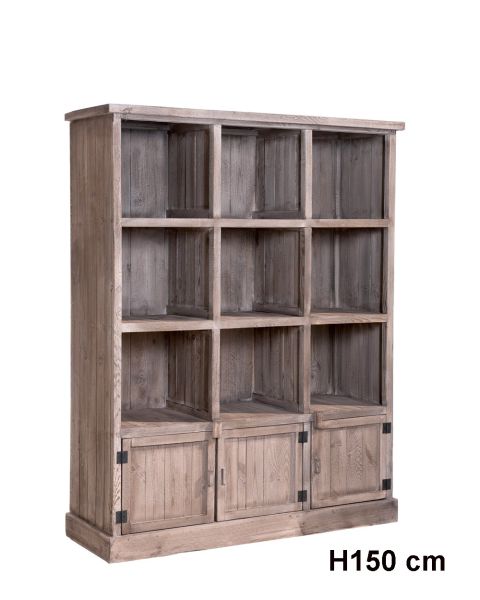 Reol m/ 9 rom + 3 skaper - Heritage. B119 x D39 x H150 cm