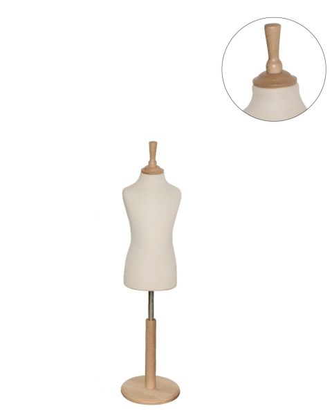 Treviso barnegine, hørfarvet, 3/4 år, rund fod, shaker top, ask