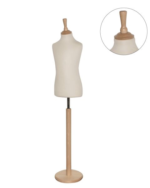 Treviso barnegine, hørfarvet, 6/8 år, rund fod, shaker top, ask