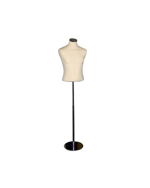 Treviso herregine, hørfarvet, kort krop, metalfod og top, krom