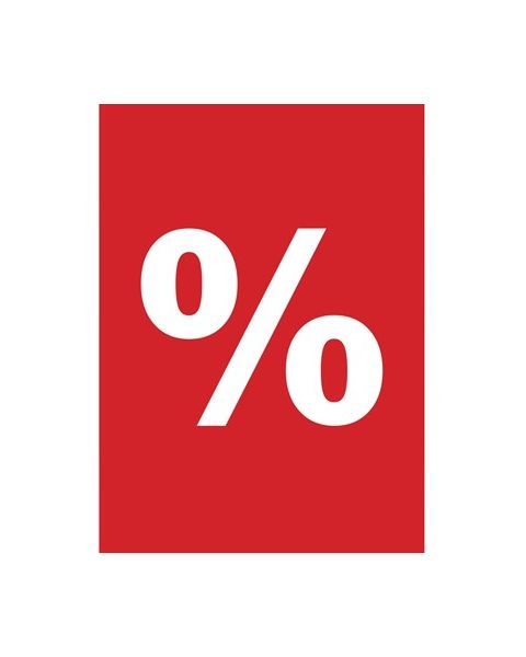 Plakat. %, rød med hvitt tryk, 50 x 70 cm