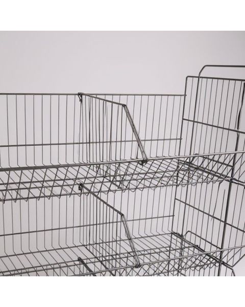 Stabelkurv med 5 kurve og hjul. 81 x 43 x  H160 cm