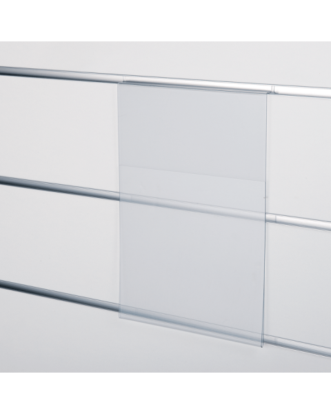 Skilteholder A4, høyformatt. PET, t/ rillepanel