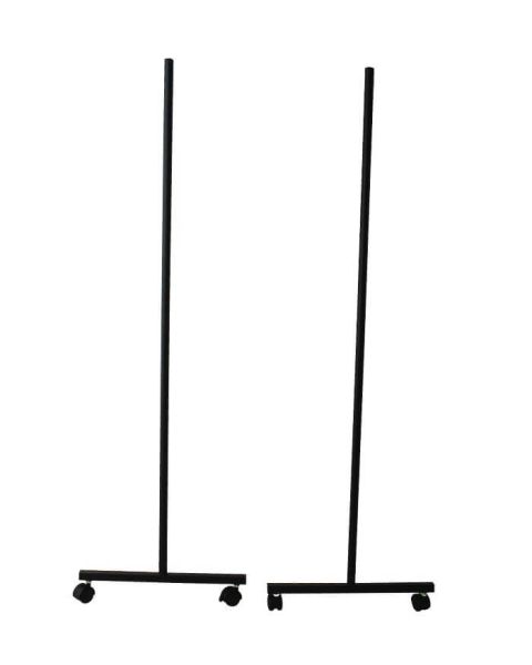 Gitter tilbehør - stell med fot og nylon hjul.Sort