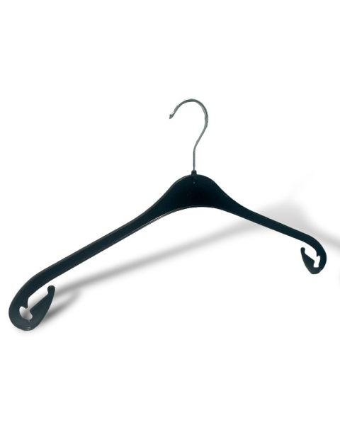 Plasthenge, XL, formpresset, med kraftig oppheng, sort, 47 cm. 270 stk.