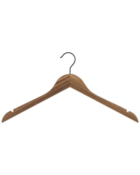 Bambus henger, massiv, flat, med hakk, natur, sort krok, 44 cm