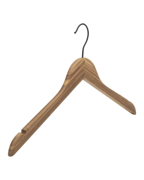 Bambus henger, massiv, flat, med hakk, natur, sort krok, 44 cm