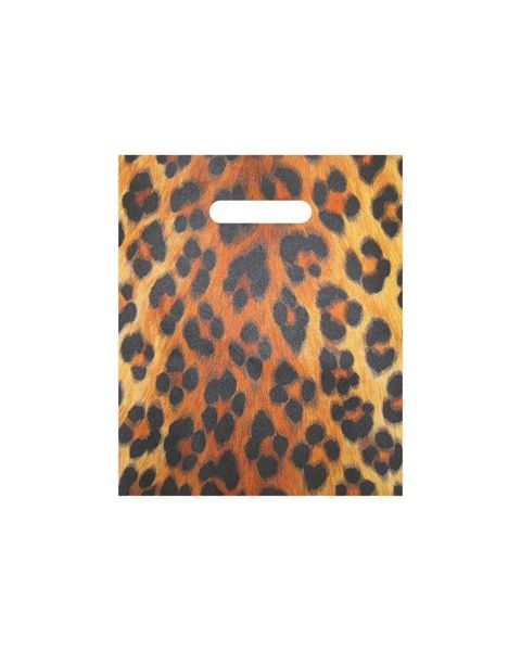 Plastposer m/ trykk - Leopard eller Zebra - mellom 39 x H 45 cm. 100 stk. Velg trykk