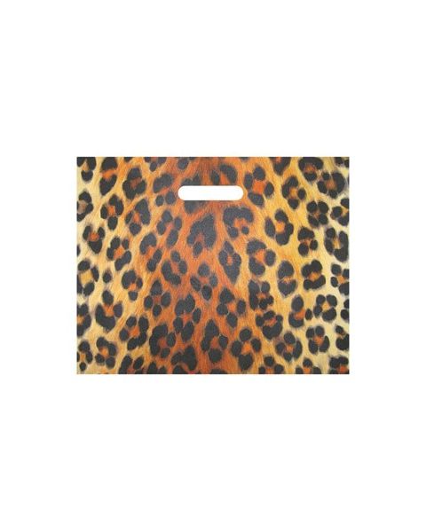 Plastposer m/ trkyk - Leopard eller Zebra - Stor 56 x H 45 cm. 100 stk. Velg trykk