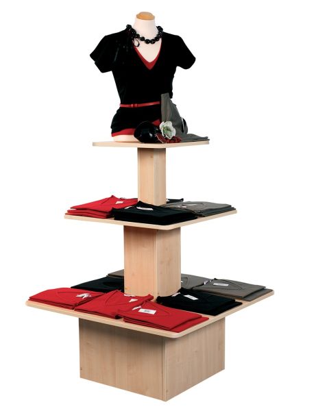 Pyramide H 120 - Firkantet. 3 plateauer. Hvit eller Ahorn