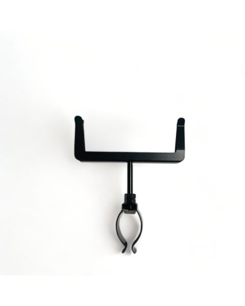 Skiltholder, til ovale rør, med clips, sort, B11 cm