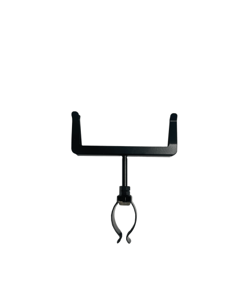 Skiltholder, til ovale rør, med clips, sort, B11 cm