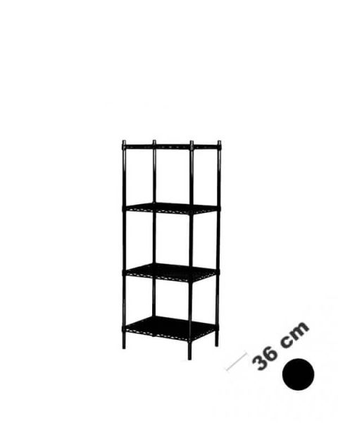 Reol - TUBO (B 61 x D 36 x H160 cm.) - Sort. 4 hylle