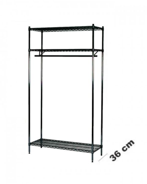 Garderobe Reol - TUBO (B 122 x D 36 x H 220 cm.) - Sort